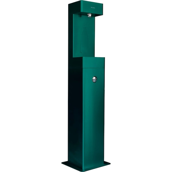 Global Industrial Outdoor Pedestal Bottle Filling Station w/ Filter, Green 761222GNF - main